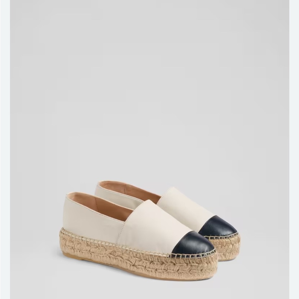 LK Bennett Women's Black and Cream Espadrilles